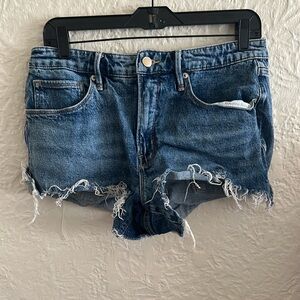 Good American Denim Frayed Hem Cutoff Shorts 8 29